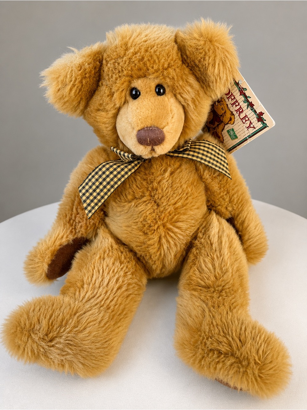 Vintage Russ Berrie Geoffrey 14” Teddy Bear Plush w/ Tags Toys R Us